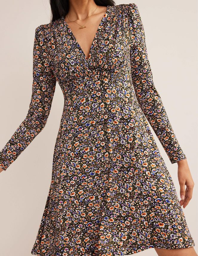 Multi & Eden Bloom Clothing Jersey Mini Tea Dress Boden Women L466L61501