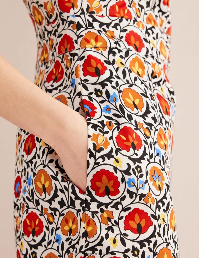 Multi & Enchanting Bloom Clothing Cotton Mini Shift Dress Boden Women L466L61140