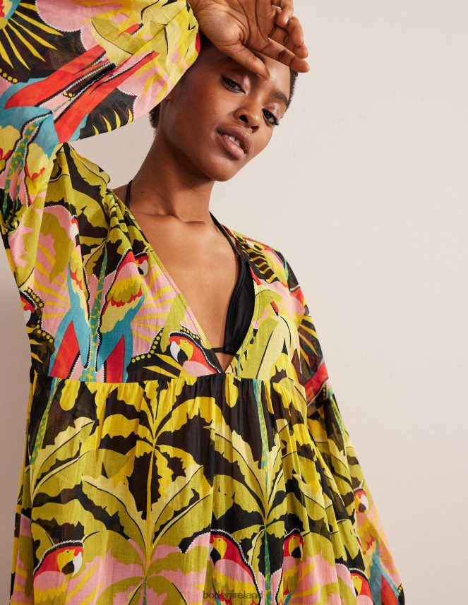 Multi & Paradise Parrot Clothing Maxi Empire Beach Kaftan Boden Women L466L62452