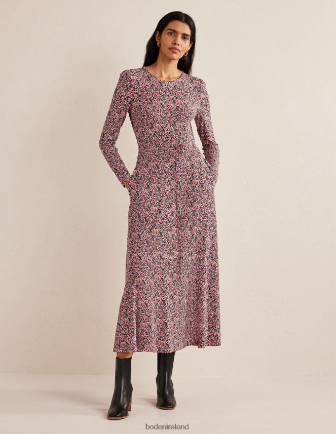 Multi & Petal Toile Clothing Skirt Detail Jersey Midi Dress Boden Women L466L62555