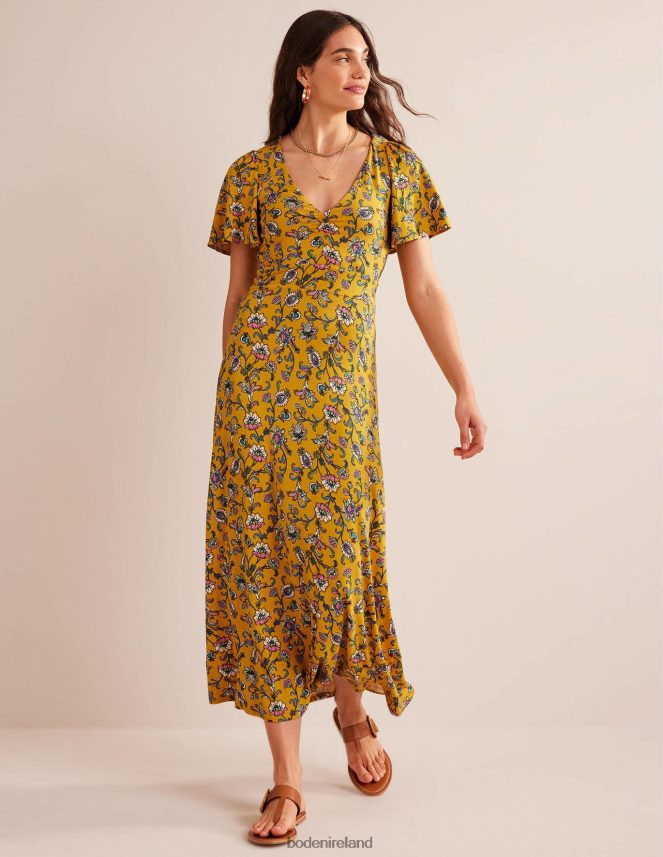 Mustard Seed & Meadow Fall Clothing V-Neck Jersey Midi Dress Boden Women L466L611