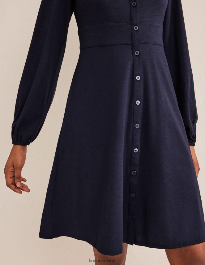 Navy Clothing Button Front Jersey Mini Dress Boden Women L466L61731