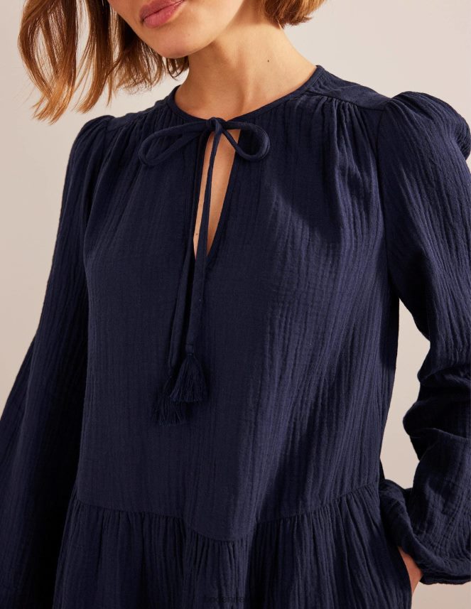 Navy Clothing Cheesecloth Mini Dress Boden Women L466L61316