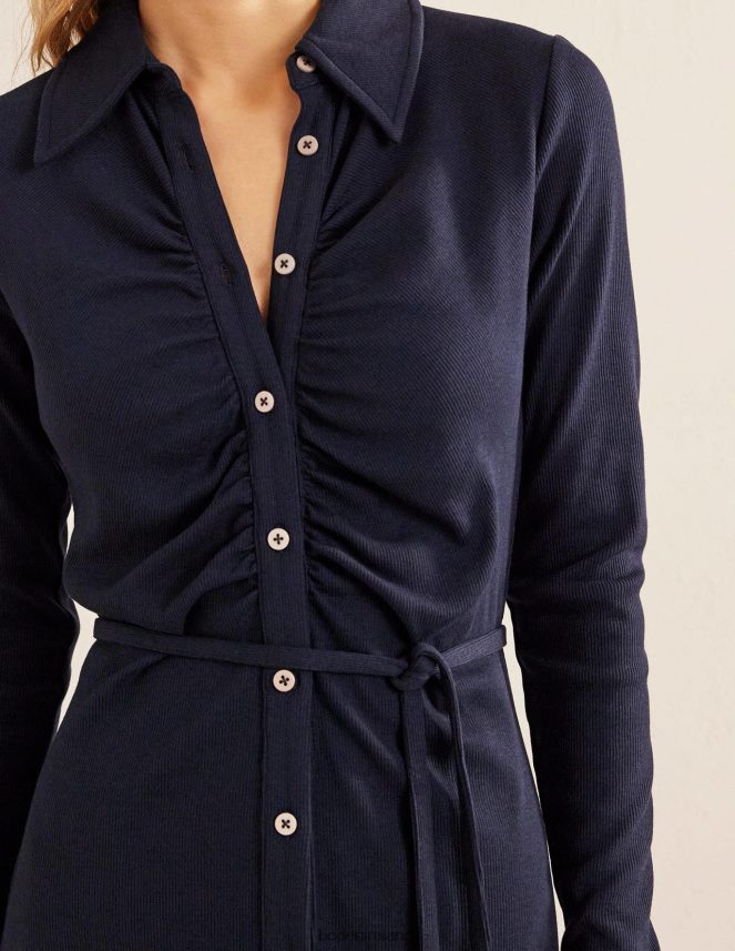 Navy Clothing Jersey Ribbed Midi Shirt Dress Boden Women L466L62549