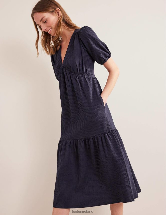 Navy Clothing Jersey Seersucker Midi Dress Boden Women L466L61024