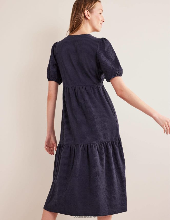 Navy Clothing Jersey Seersucker Midi Dress Boden Women L466L61024