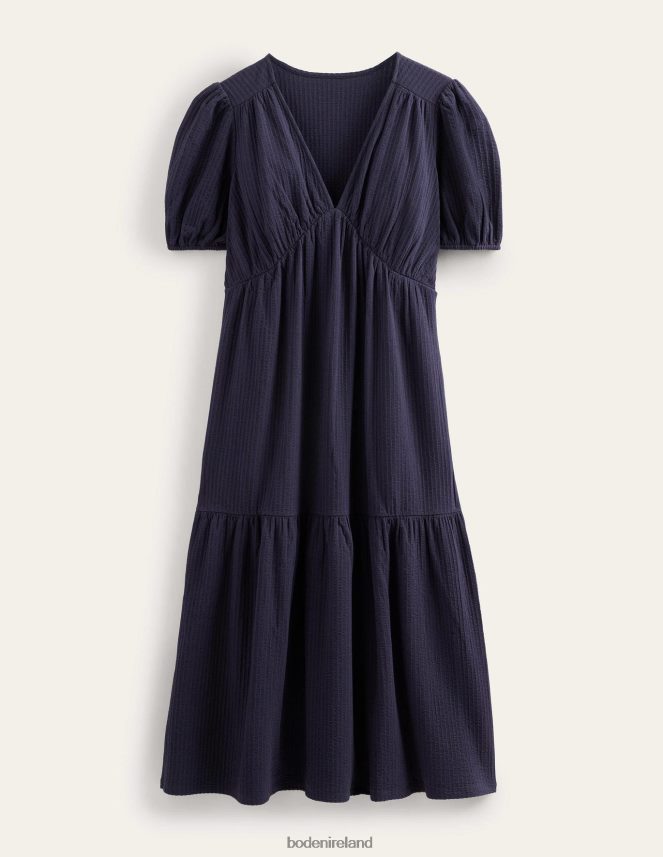Navy Clothing Jersey Seersucker Midi Dress Boden Women L466L61024