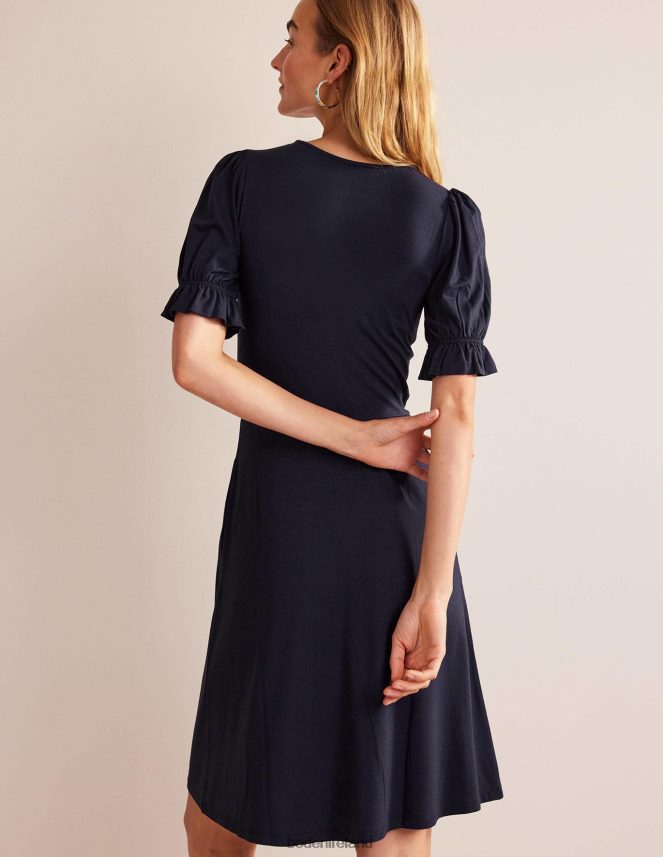 Navy Clothing Puff Sleeve Jersey Mini Dress Boden Women L466L642