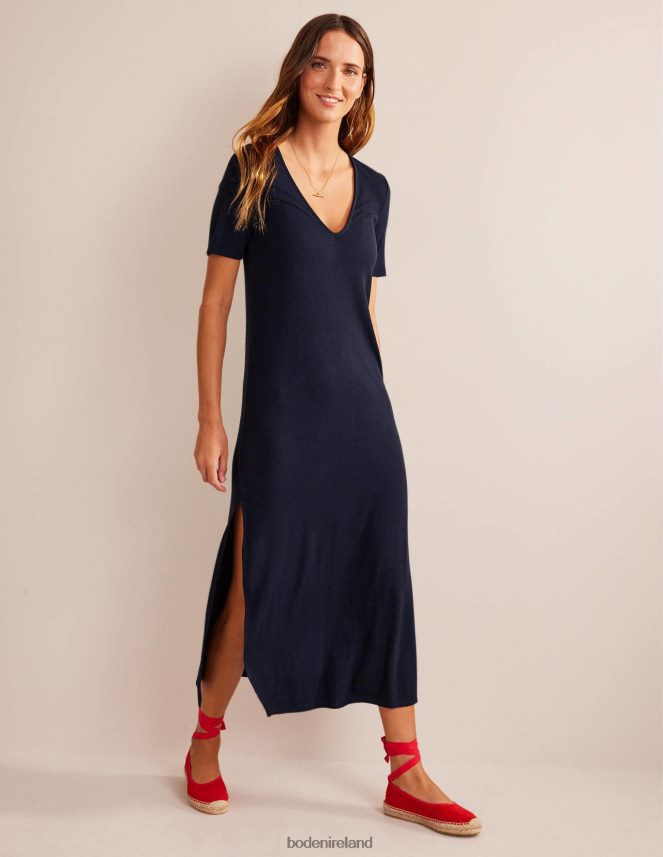 Navy Clothing Rib Jersey Midi T-shirt Dress Boden Women L466L61028