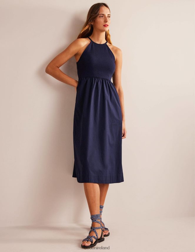 Navy Clothing Ribbed Halterneck Midi Dress Boden Women L466L61152