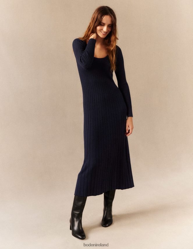Navy Clothing Scoop Neck Knitted Midi Dress Boden Women L466L61478