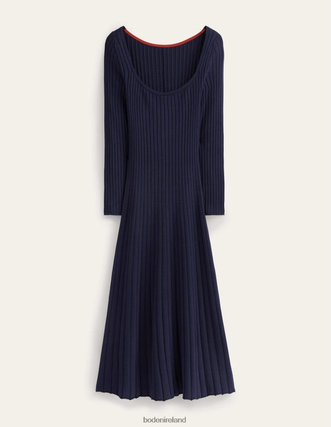 Navy Clothing Scoop Neck Knitted Midi Dress Boden Women L466L61478