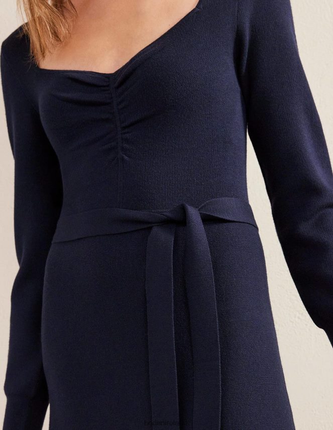 Navy Clothing Sweetheart Midi Knitted Dress Boden Women L466L61846