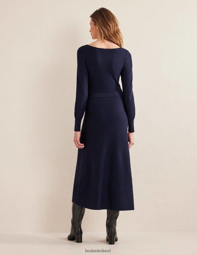 Navy Clothing Sweetheart Midi Knitted Dress Boden Women L466L61846