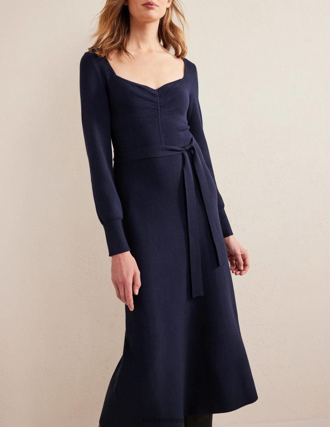 Navy Clothing Sweetheart Midi Knitted Dress Boden Women L466L61846