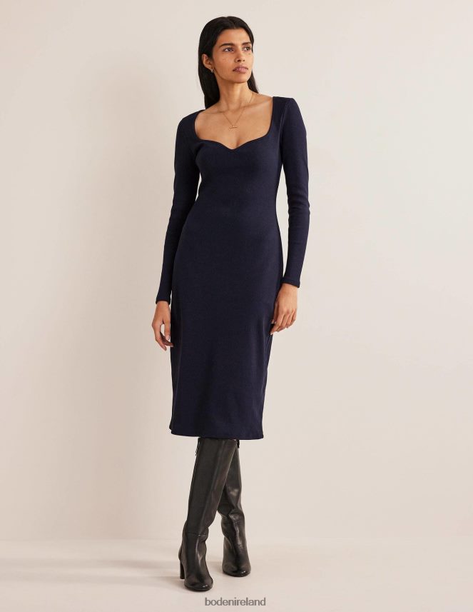 Navy Clothing Sweetheart Ribbed Jersey Dress Boden Women L466L6923