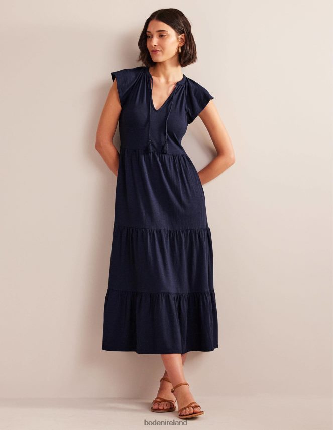 Navy Clothing Tiered Jersey Midi Dress Boden Women L466L61171