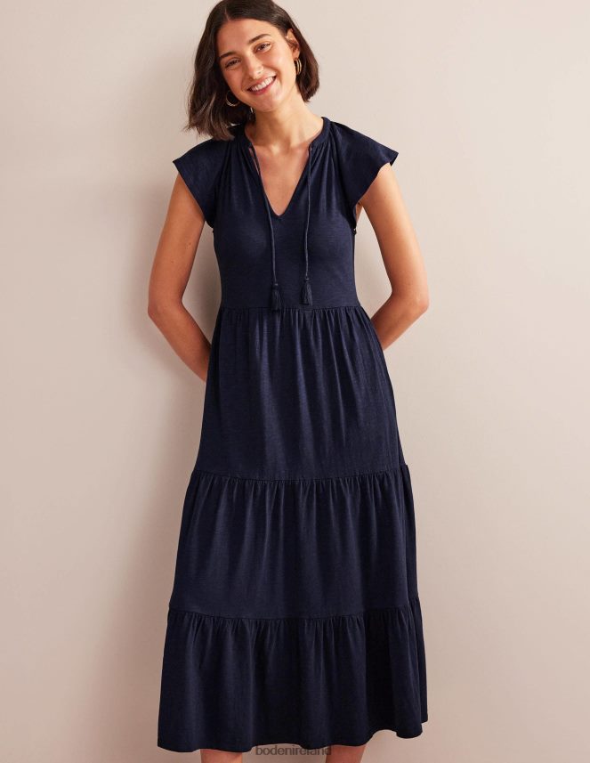 Navy Clothing Tiered Jersey Midi Dress Boden Women L466L61171