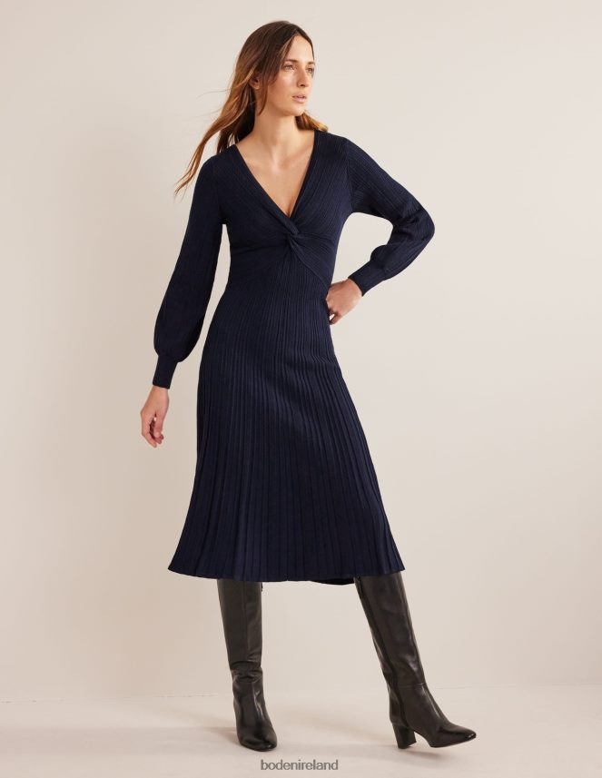 Navy Clothing Twist Front Knitted Midi Dress Boden Women L466L61427