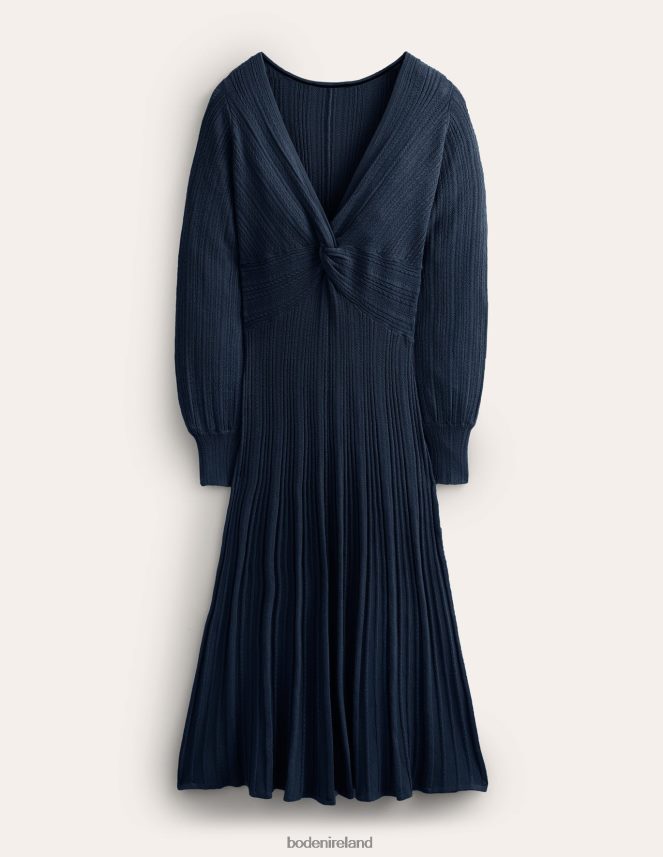 Navy Clothing Twist Front Knitted Midi Dress Boden Women L466L61427