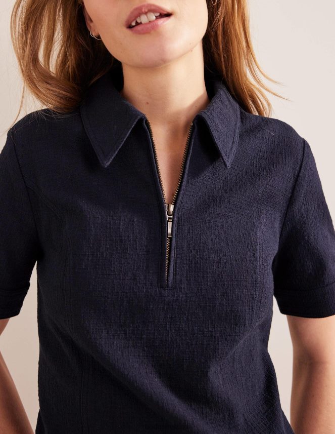 Navy Clothing Zip Detail Mini Shift Dress Boden Women L466L61147