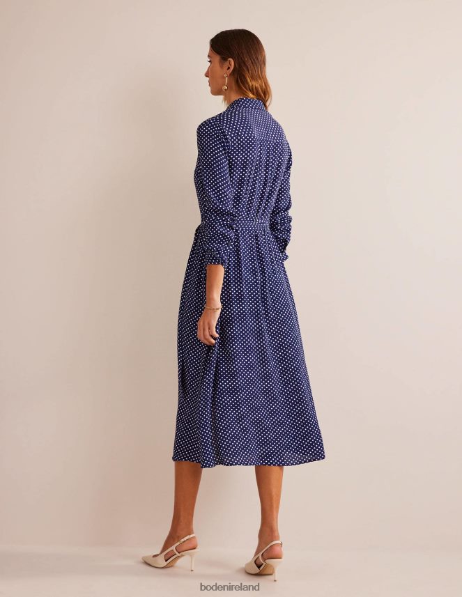 Navy & Dotty Clothing Kate Midi Shirt Dress Boden Women L466L650