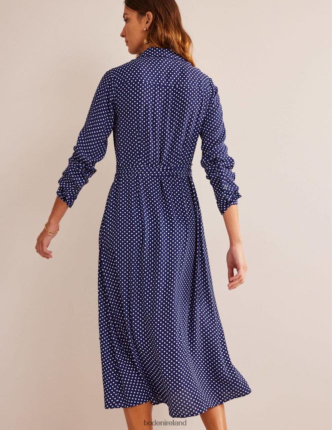 Navy & Dotty Clothing Kate Midi Shirt Dress Boden Women L466L650