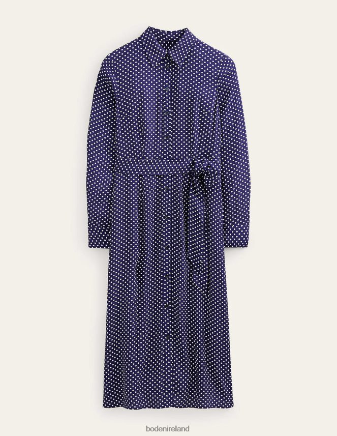 Navy & Dotty Clothing Kate Midi Shirt Dress Boden Women L466L650