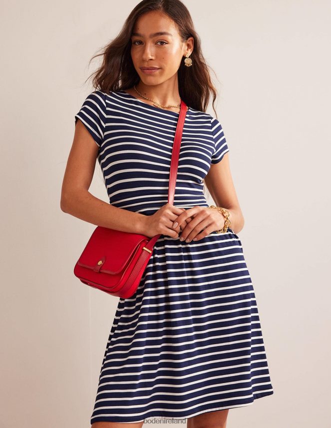 Navy & Ivory Stripe Clothing Amelie Jersey Dress Boden Women L466L68