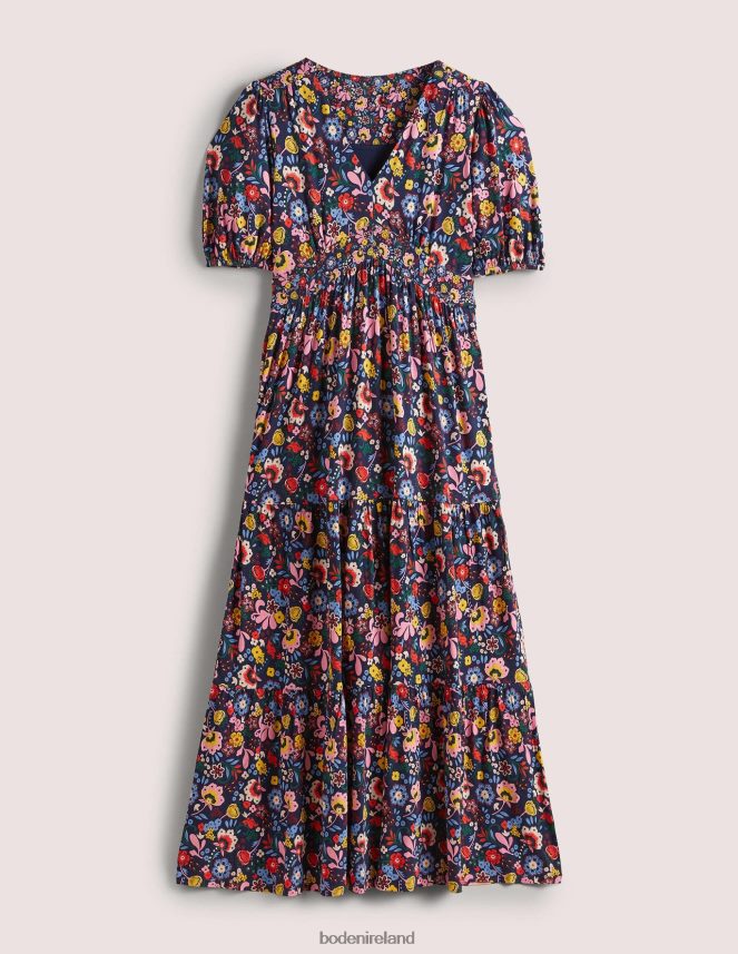 Navy & Pretty Paradise Clothing Tiered Jersey Maxi Tea Dress Boden Women L466L62469