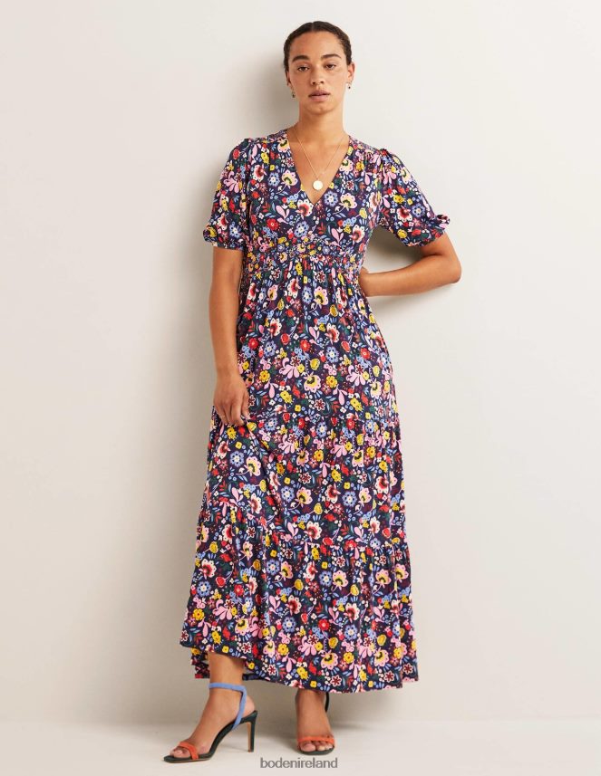Navy & Pretty Paradise Clothing Tiered Jersey Maxi Tea Dress Boden Women L466L62469