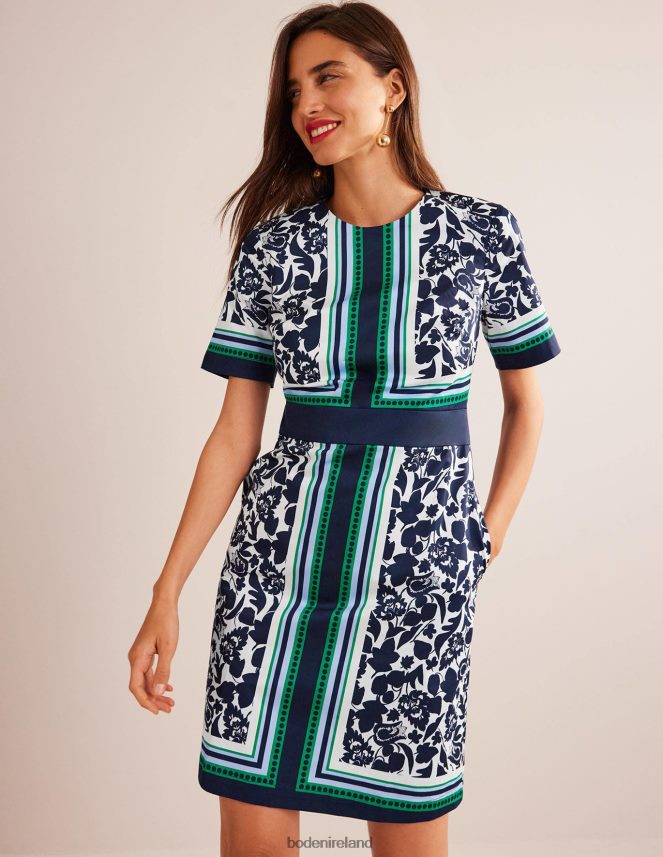 Navy & Tulip Bloom Clothing Alexa Cotton Shift Dress Boden Women L466L653
