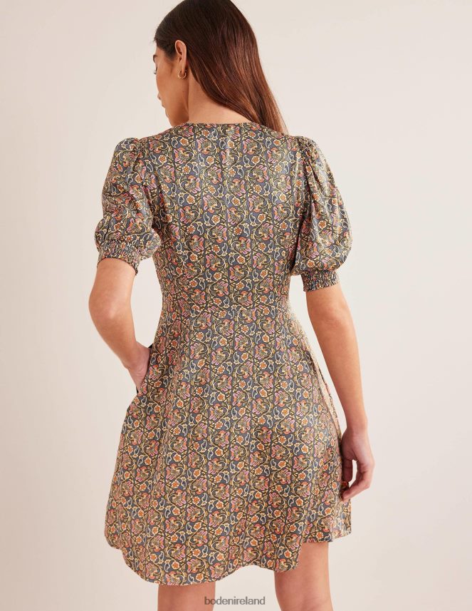 Nightshadow & Block Paisley Clothing Satin Tea Dress Boden Women L466L61163