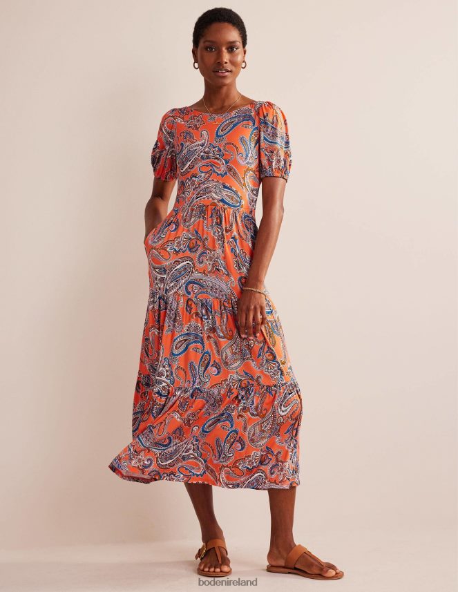 Orange Jelly & Paradise Pop Clothing Cutout-Back Jersey Maxi Dress Boden Women L466L61