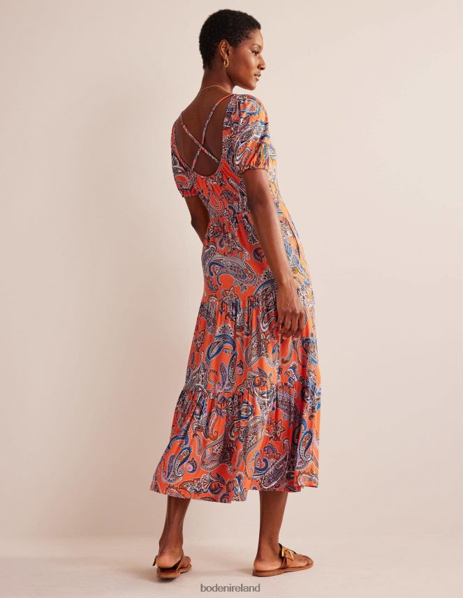 Orange Jelly & Paradise Pop Clothing Cutout-Back Jersey Maxi Dress Boden Women L466L61