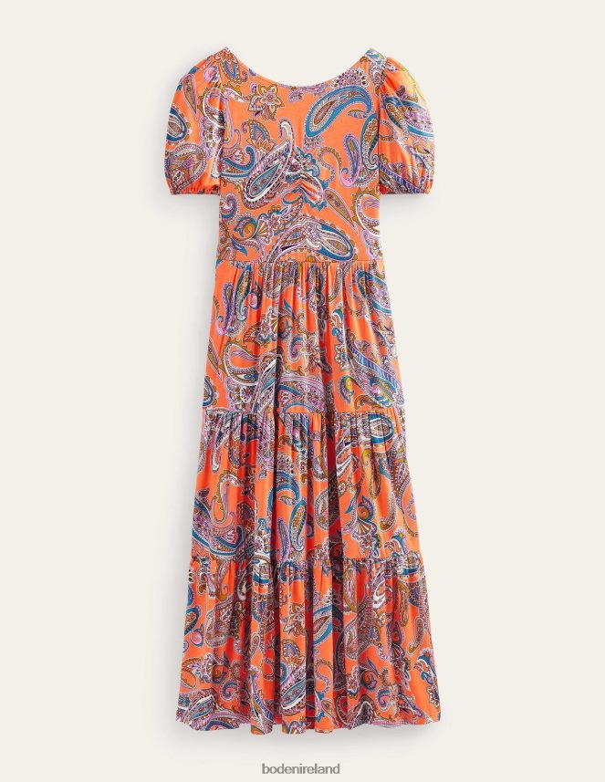 Orange Jelly & Paradise Pop Clothing Cutout-Back Jersey Maxi Dress Boden Women L466L61