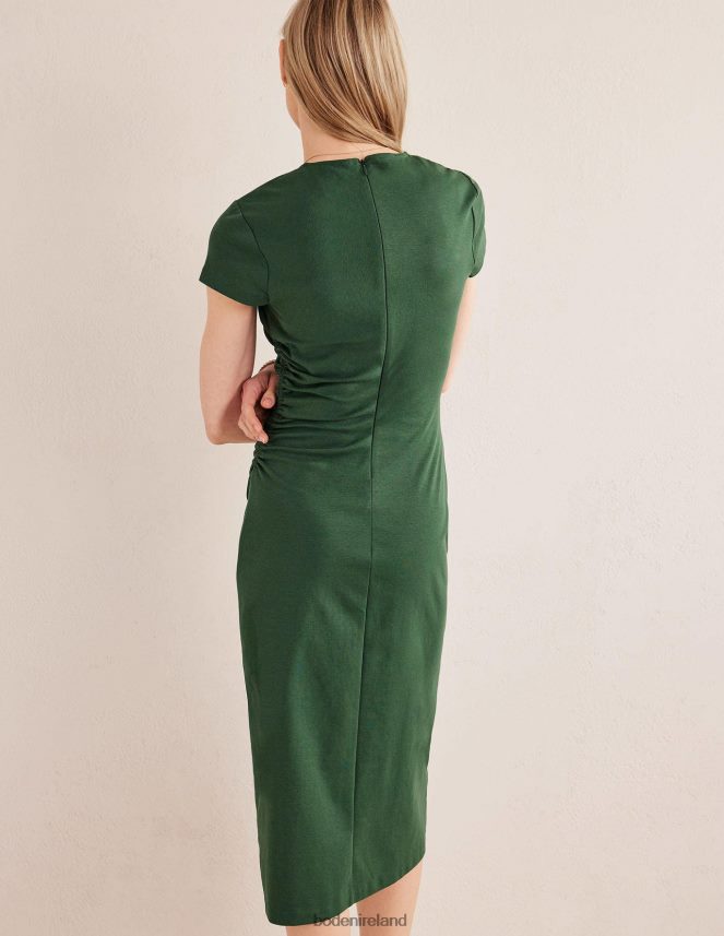 Palm Leaf Clothing Side Ruched Jersey Midi Dress Boden Women L466L62471