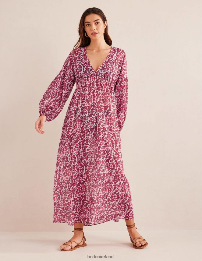 Poinsettia & Pansy Bloom Clothing Maxi Empire Beach Kaftan Boden Women L466L62125