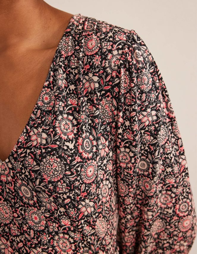 Popcorn & Floral Tapestry Clothing Tiered Mini Jersey Dress Boden Women L466L61361