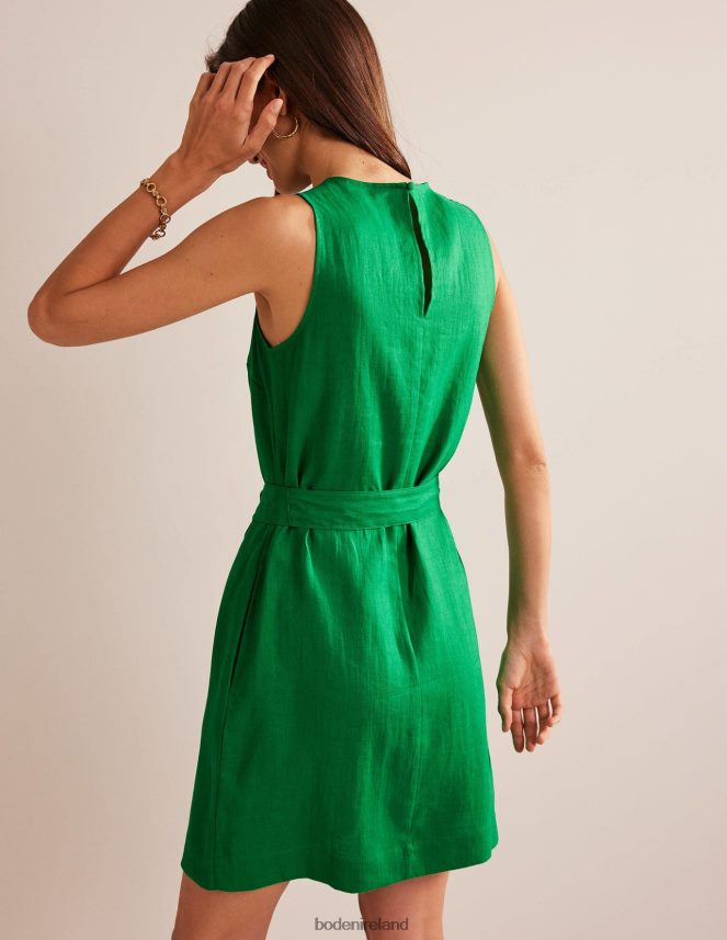 Rich Emerald Clothing Sleeveless Linen Dress Boden Women L466L6579