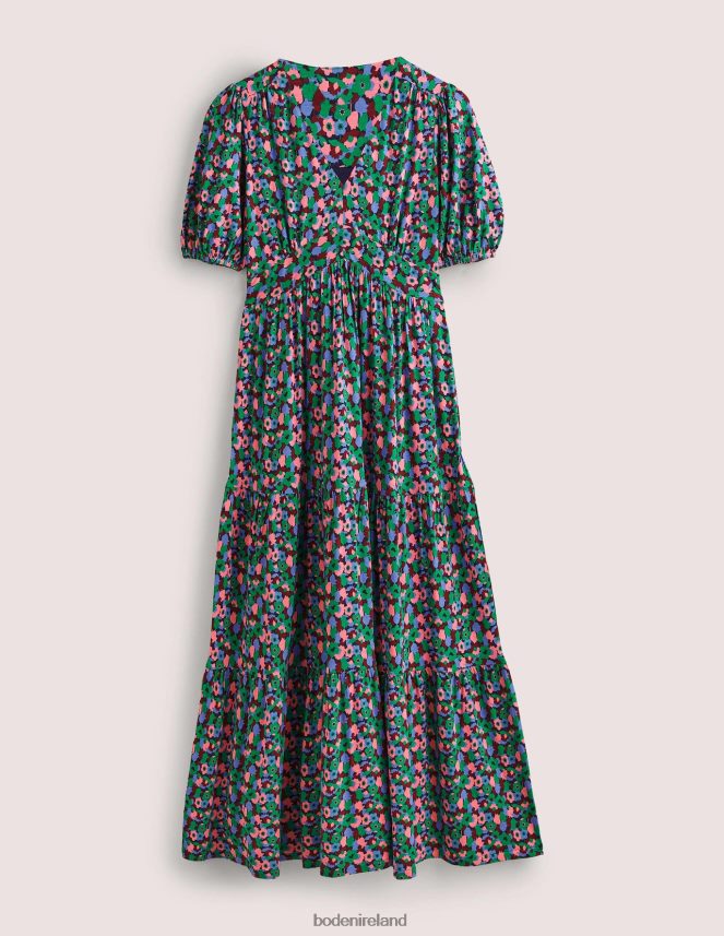 Shady Glade & Tulip Cluster Clothing Tiered Jersey Maxi Tea Dress Boden Women L466L62449