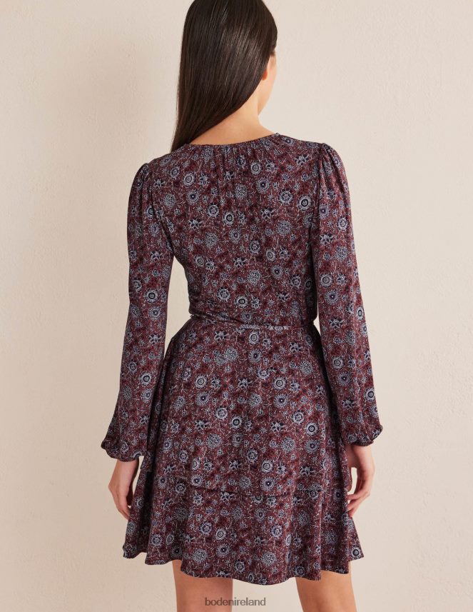 Spiced Apple & Floral Tapestry Clothing Tiered Mini Jersey Dress Boden Women L466L61227