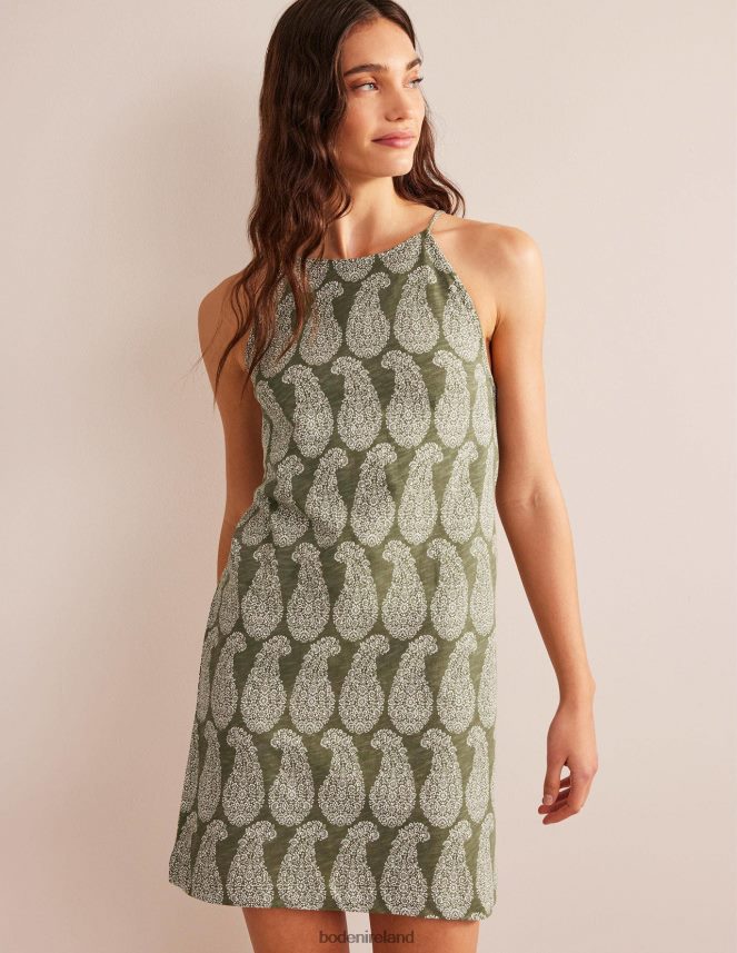 Spruce & Sweet Paisley Clothing Racer Neck Jersey Mini Dress Boden Women L466L61448