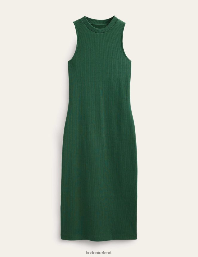 Trekking Green Clothing Racer Rib Jersey Midi Dress Boden Women L466L61461