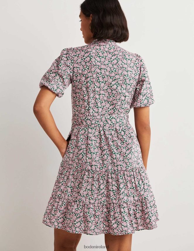 Trekking Green & Petal Paisley Clothing Tiered Shirt Dress Boden Women L466L62461