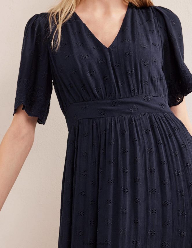 True Navy Clothing Broderie Maxi Dress Boden Women L466L61155