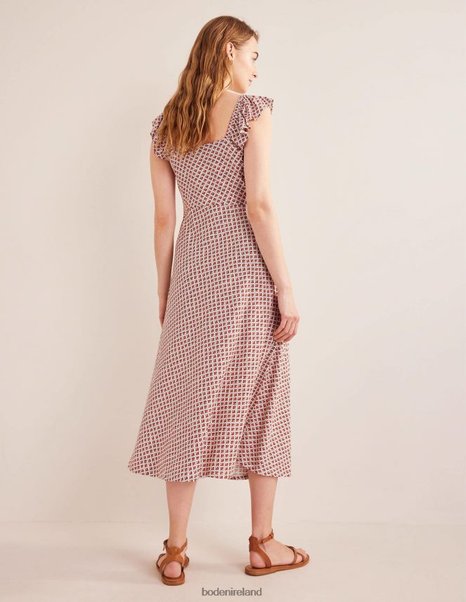 Vermillion & Bloom Bud Clothing Frill Detail Jersey Midi Dress Boden Women L466L61055