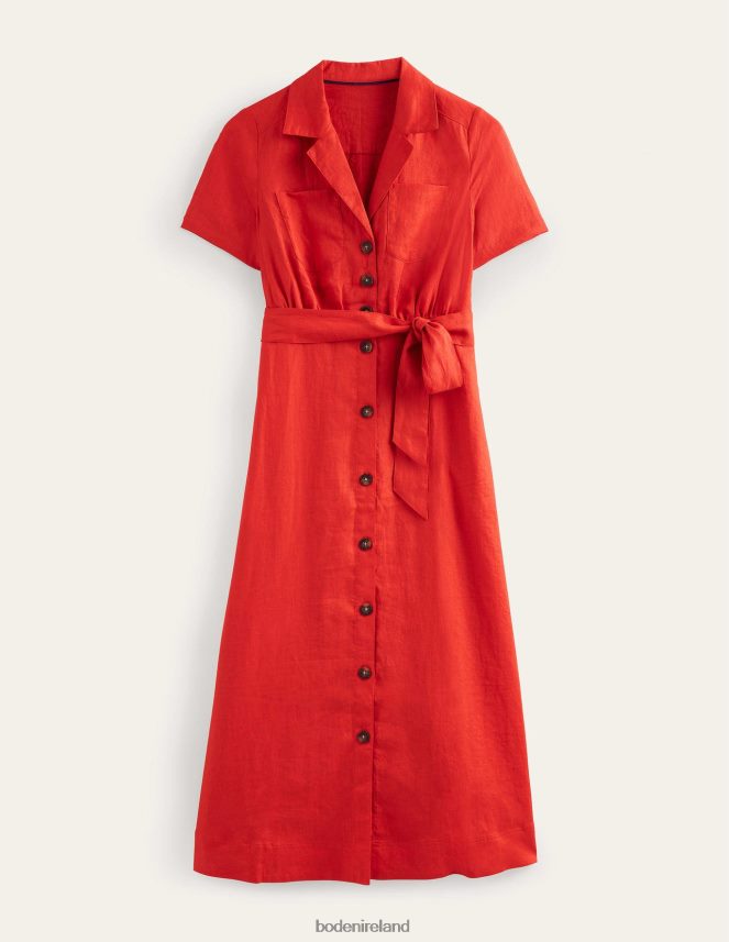 Vermillion Clothing Linen Maxi Shirt Dress Boden Women L466L61086
