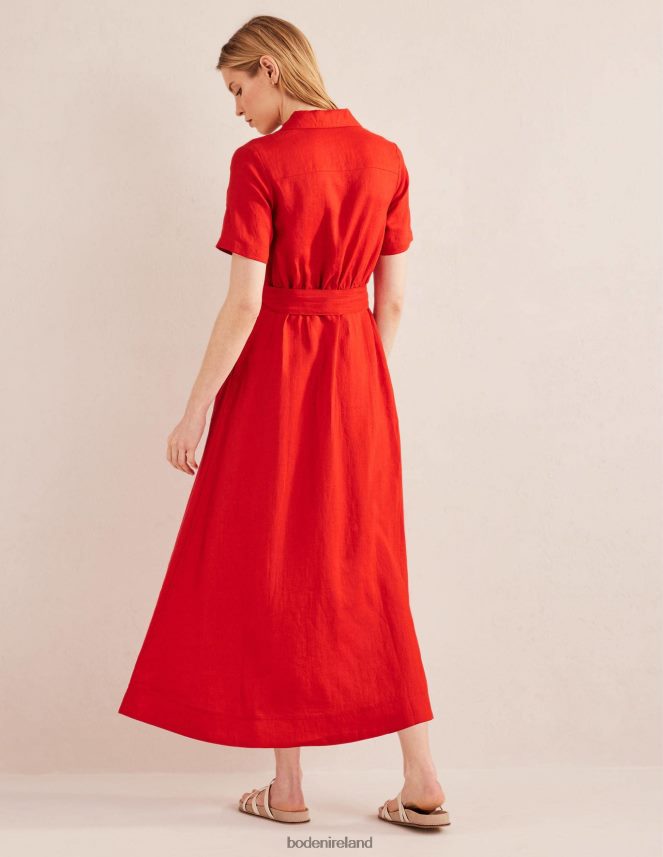 Vermillion Clothing Linen Maxi Shirt Dress Boden Women L466L61086