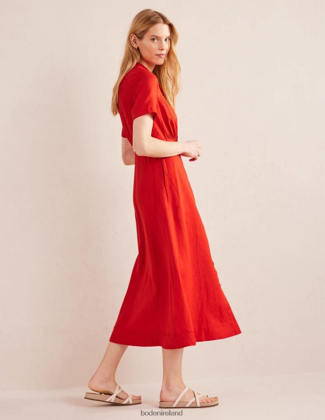 Vermillion Clothing Linen Maxi Shirt Dress Boden Women L466L61086